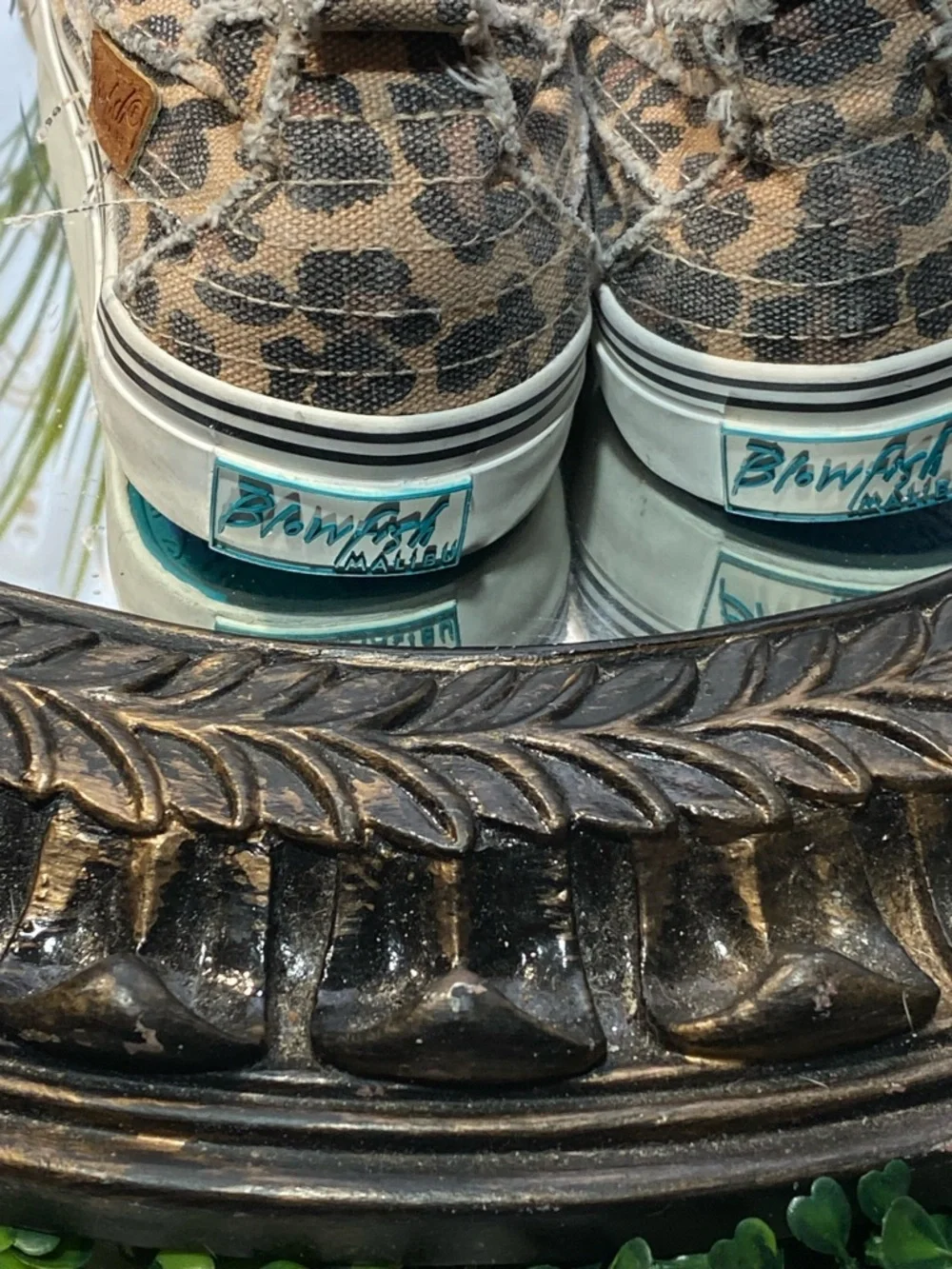 Blowfish Tan and Black Leopard Canvas Slip-On